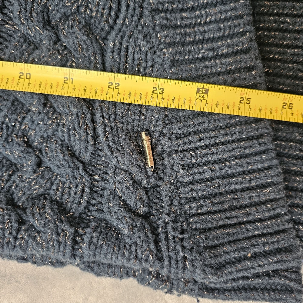 Ted Baker Dark Teal Cable Knit Crewneck Sweater - Picture 12 of 13